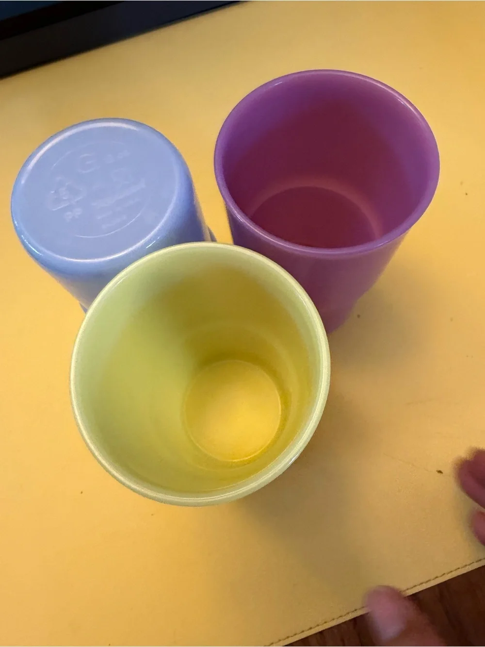 Tupperware vintage Colorful Plastic Stacking Cups - Yellow, Lavender, Purple